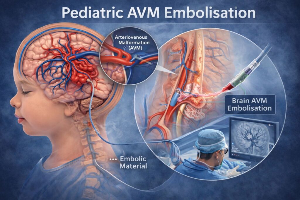 pediatric avm embolisation